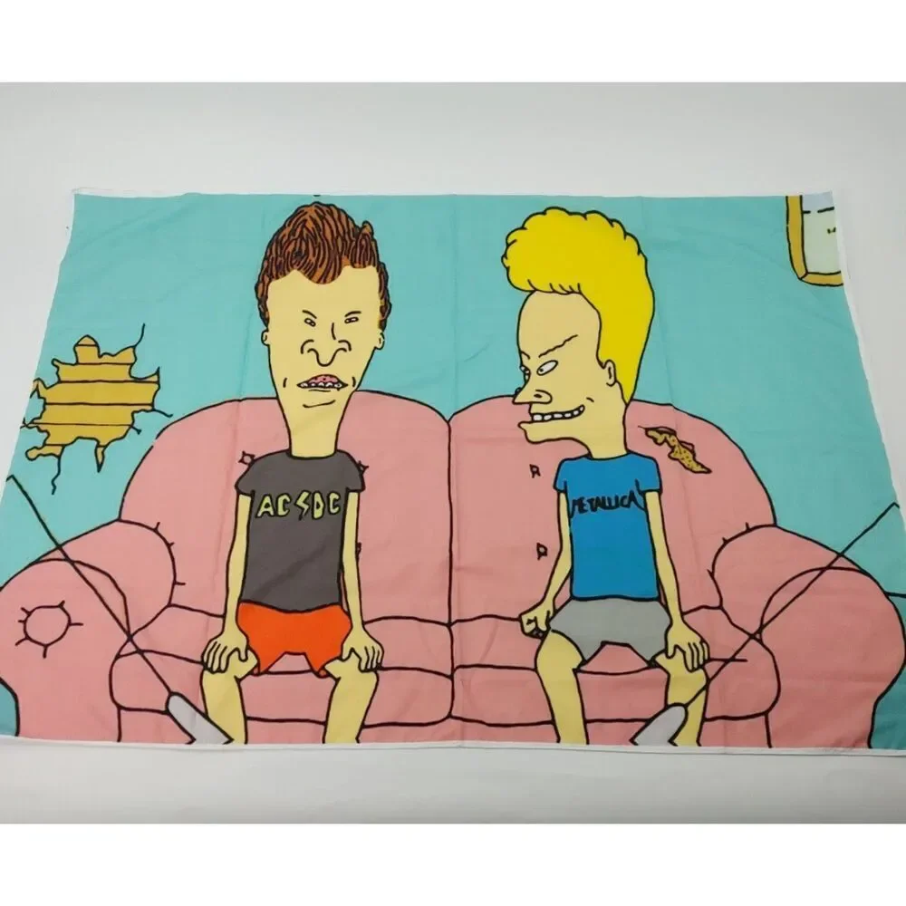MTV Beavis and Butt-Head Poster Wall Art TV Show Cartoon Fabric Tapestry Idiocy